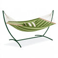 Amaca da giardino 300 x 110 x 110 cm in tessuto verde con supporto in acciaio - relax sospeso