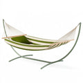 Amaca con supporto 300 x 110 x 120 cm in tessuto verde e beige per esterno
