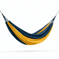 Amaca da giardino 300 x 150 cm in tessuto blu navy e giallo con catene