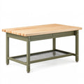 Banco da lavoro 152 x 61 x 86 cm in legno e metallo verde con ripiano a rete