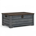 Baule contenitore da esterno 120 cm x 60 cm x 65 cm in legno composito grigio antracite stile rustico