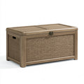 Baule contenitore 120 x 60 x 60 cm in resina tortora - intrecciato per esterno