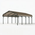 Tettoia auto 500 x 300 x 240 cm in acciaio nero e policarbonato marrone - copertura da esterno ad arco