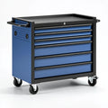 Carrello portautensili 77 x 46 x 97 cm in acciaio blu e nero con 7 cassetti e ruote