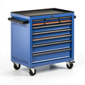 Carrello portautensili 76 x 46 x 97 cm in acciaio blu con 7 cassetti e ruote