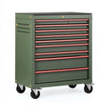 Carrello portautensili 80 x 46 x 100 cm in acciaio verde oliva con 9 cassetti e ruote